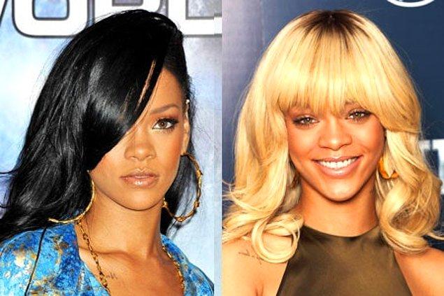 8. Rihanna da bir dönem sarışındı.