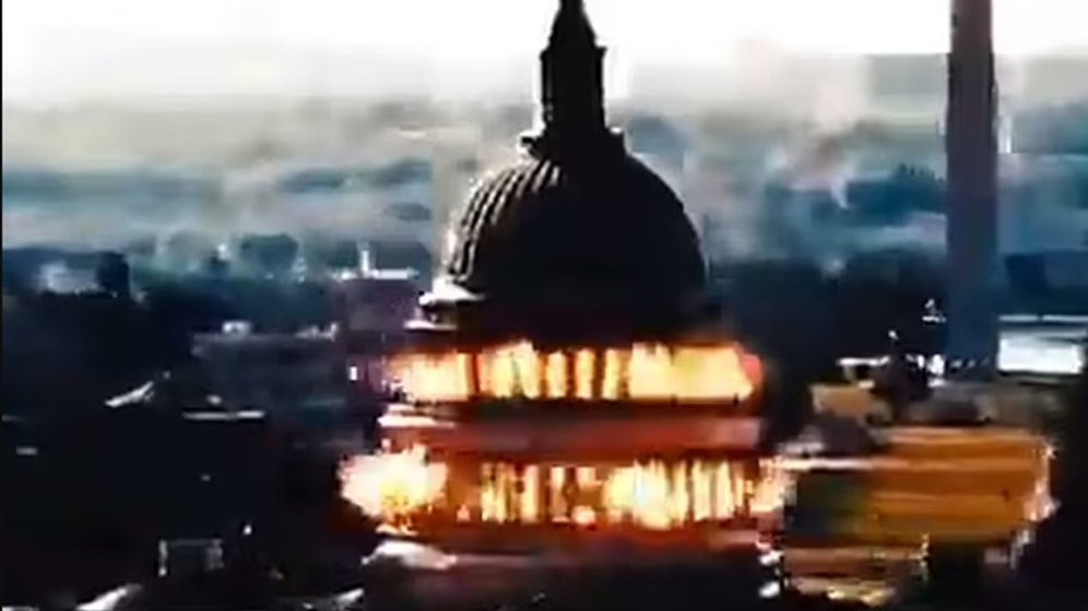 İran Devrim Muhafızları Ordusu'nun Yer Aldığı Propaganda Videosunda 'ABD Kongre Binası' Havaya Uçuruldu