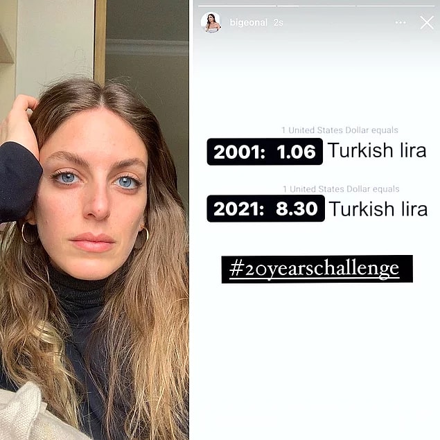 2. #20YearsChallenge'a farklı bir açıdan yaklaşan Bige Önal, 20 yıl önceki dolar değeriyle günümüzü karşılaştırdı!