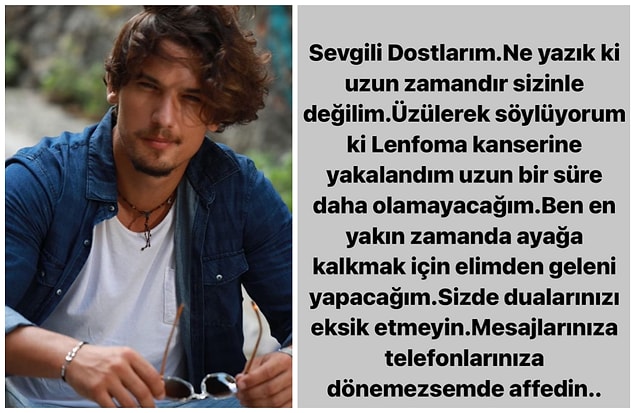 8. 'Arka Sokaklar' adlı dizinin başarılı oyuncusu Boğaç Aksoy, kansere yakalandığını sevenleriyle paylaştı!