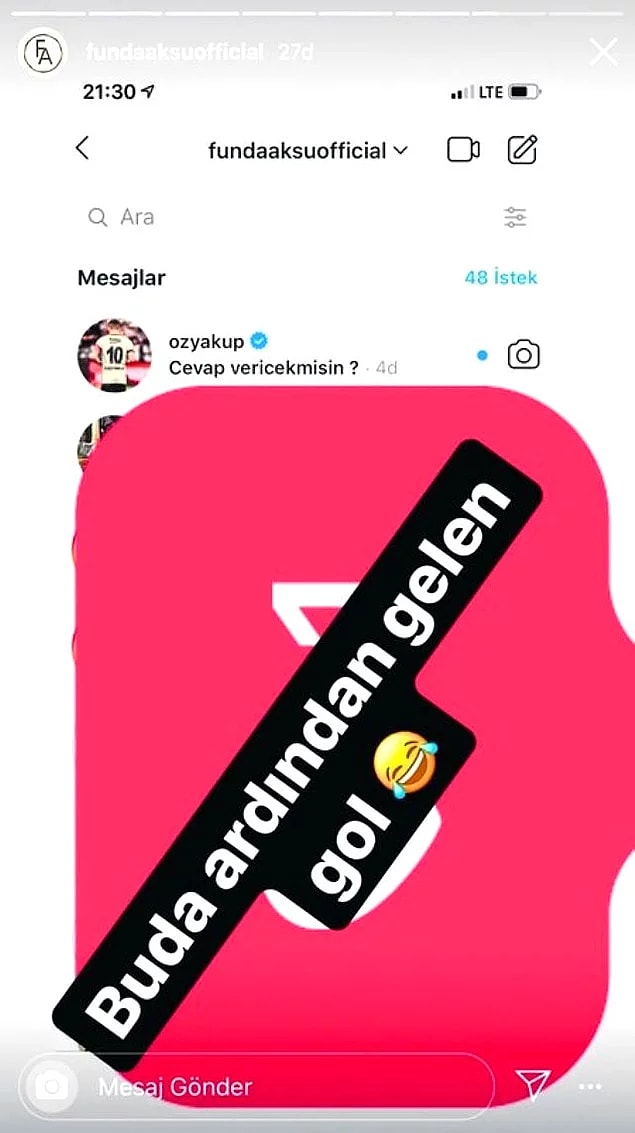 Model Funda Aksu, Oğuzhan Özyakup'a ait olduğunu iddia ettiği mesajları ifşa etmişti.