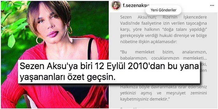 Sezen Aksu Cengiz İnşaat'ın İkizdere'deki Yıkımıyla İlgili Hükümete Sert Sözler Söyleyince Tepki Gördü