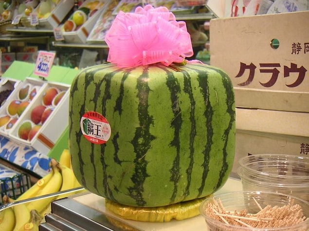 19. Japon mağazalarında küp şeklinde karpuzlarla karşılaşabilirsiniz.