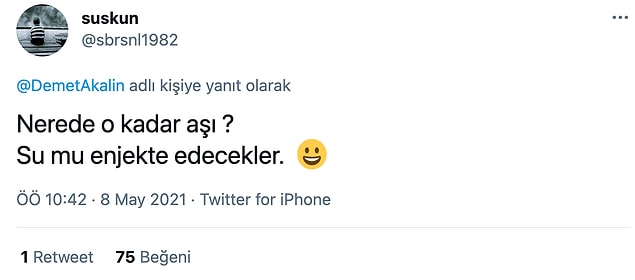 Tabii ortada yeteri kadar aşı olmadığı da aşikar. Bir takipçisi de şunu belirtti;
