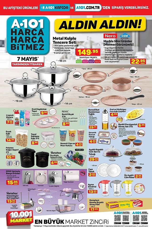 A101 mutfak gereçleri kataloğu;