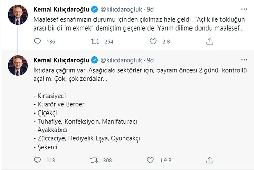 Kemal Kılıçdaroğlu Hükümete Seslendi: '2 Gün Açalım, Çok Zordalar'