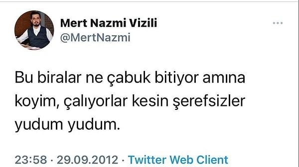 Vizili’nin geçmiş tweetlerinde AKP’yi sert bir şekilde eleştirdiği ve küfür içeren tweetler attığı ortaya çıktı.