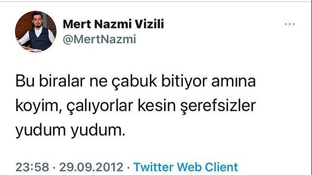 Vizili’nin geçmiş tweetlerinde AKP’yi sert bir şekilde eleştirdiği ve küfür içeren tweetler attığı ortaya çıktı.