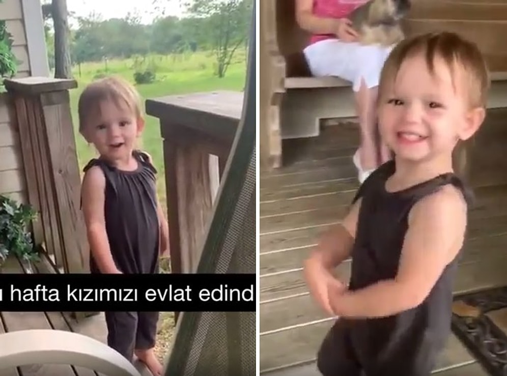 Evlat Edinilen Ufaklığın Babası Eve Geldiğinde Sevinçten Havalara Uçtuğu Muhteşem Anlar