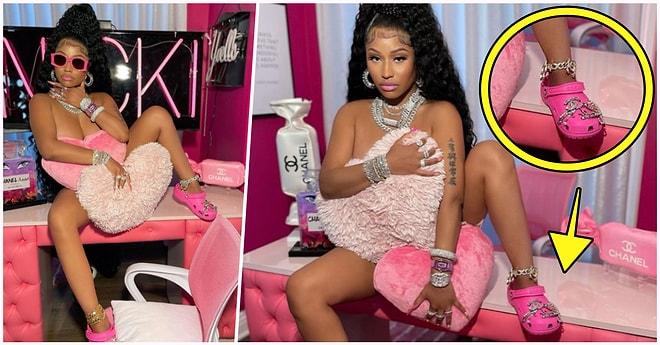 Nicki Minaj Ünlü Bir Markanın Plastik Terlikleriyle Verdiği Pozla Satış Rekorları Kırılmasına Sebep Oldu!