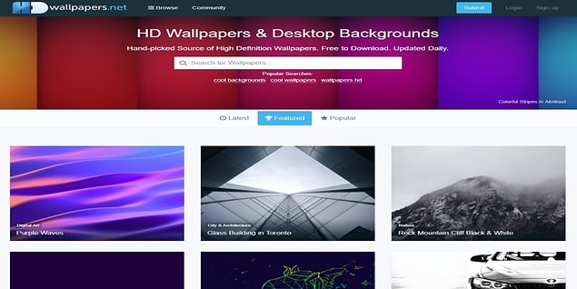5. HDwallpapers, her gün bünyesindeki duvar kağıtlarına bir yenisini katıyor. Yani sürekli güncelleniyor. Sitenin bir diğer özelliği; hoşunuza giden ve beğendiğiniz duvar kağıdının, elinizdeki cihazdan farklı cihazlar için de versiyonlarını bulundurması.