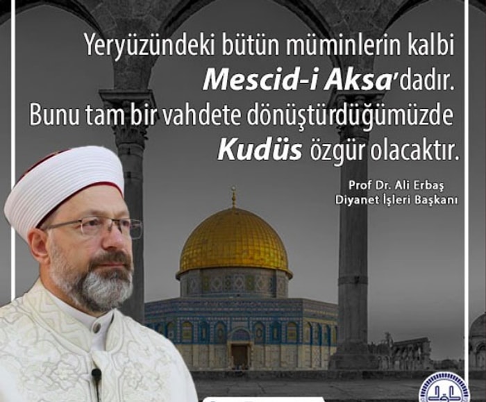 Diyanet İşleri Başkanı Erbaş, Mescid-i Aksa ile Kubbet'üs-Sahra'yı Karıştırdı