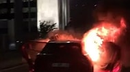 İsrail'i Protesto İçin İstanbul Başkonsolosluğu Önünde Otomobillerini Yaktılar