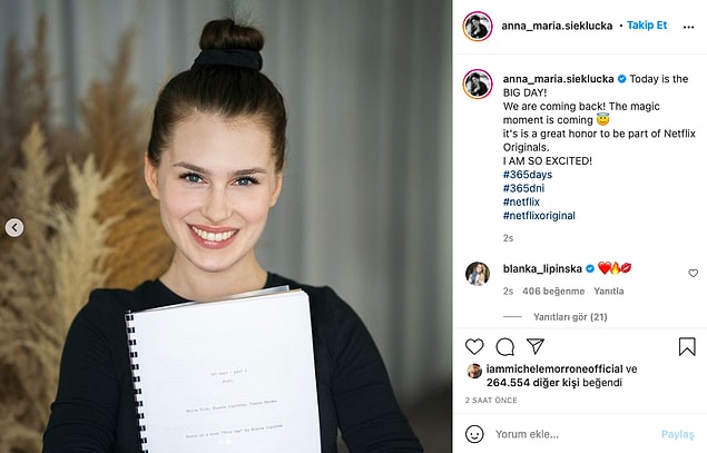 Bu arada kadın başrol oyuncu Anna Maria da böyle duyurdu!