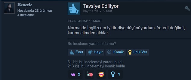 1. İngilizce bu sefer kalbimizi kırdı