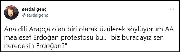 Çok sayıda Twitter kullanıcısı görüntülerdeki Filistinlilerin Erdoğan'ı protesto ettiğini belirtti. 👇
