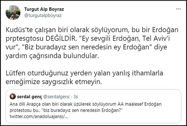 Anadolu Ajansı muhabiri Turgut Alp Boyraz da ifadelerin yardım çağrısı olduğunu belirtti. 👇