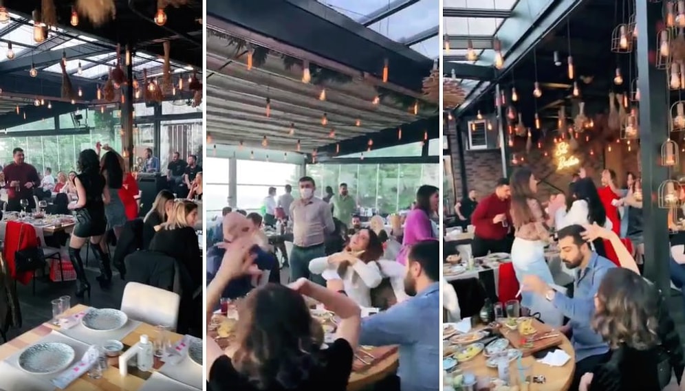 Bu Yasaklar Kime Yasak? İstanbul'da Hıncahınç Dolu Bir Mekanda Makarina Şarkısı Eşliğinde Eğlenen İnsanlar