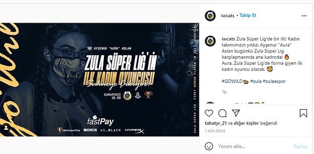 Aura, ligde oynayan ilk kadın oyuncu oldu