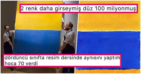 Rothko'nun 'Sarı ve Mavi' Adlı Tablosu 46.5 Milyon Dolara Satılınca Goygoycuların Eline Fena Halde Düştü!