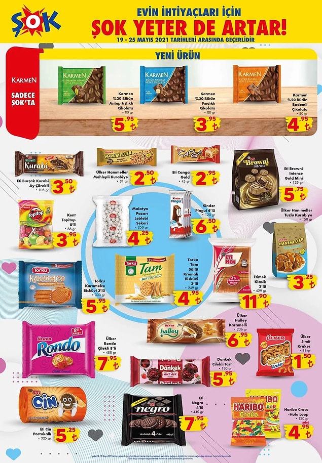KARMEN çikolatalar sadece ŞOK'ta satışta olacak.