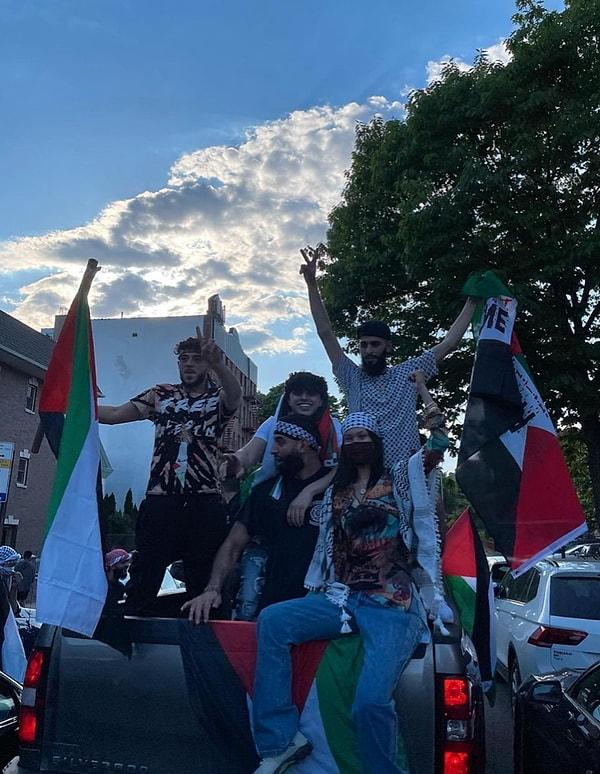 8. Bella Hadid, Amerika'daki Filistin protestolarına katıldığı görüntüleri sosyal medya hesabında paylaştı!