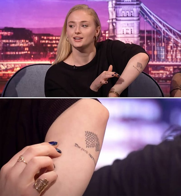4. Sophie Turner ayrıca Game of Thrones'un final sezonundan sonra ünlü 'The pack survives' cümlesini yaptırmış.