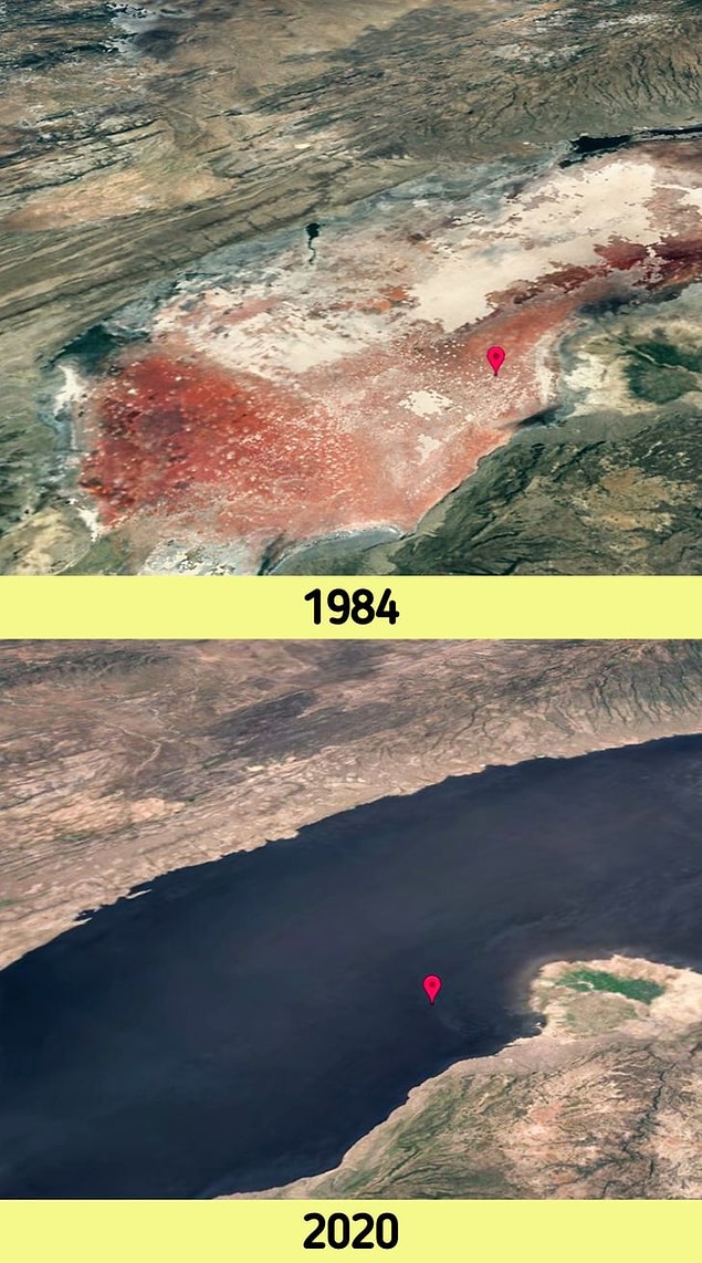 2. Renk değiştiren sular: Tanzanya'daki Natron Gölü