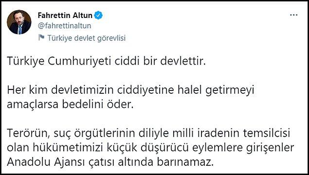 Fahrettin Altun'un paylaşımı: "Türkiye Cumhuriyeti ciddi bir devlettir" 👇
