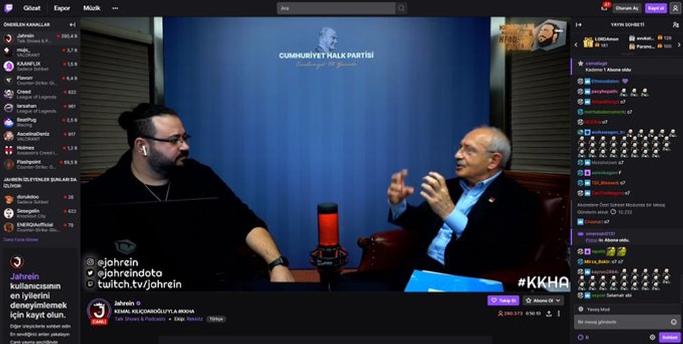 Ünlü Twitch Yayıncısı Jahrein'in Yayınına Katılan Kemal Kılıçdaroğlu Önemli Açıklamalarda Bulundu!