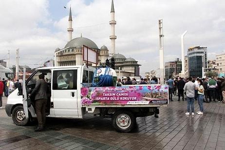 Cami Açılışı Öncesi Taksim'e 25 Ton Gül Suyu Sıkıldı