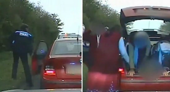 İngiltere'de Polisin Çevirdiği Aracın İçinden 9 Kişi Çıktı