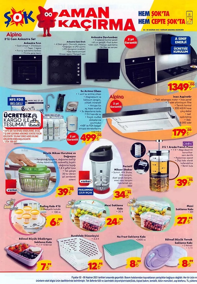 2 - 8 Haziran tarihleri arasında son dönemin popüler ürünü portatif mikser shaker 34,95 TL.