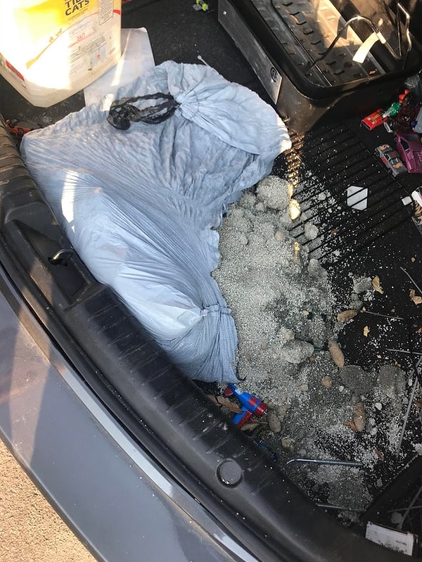 11. «Я закинул в багажник мусор, чтобы выбросить его во время обеденного перерыва, и в нем был наполнитель для кошачьего туалета...использованный».