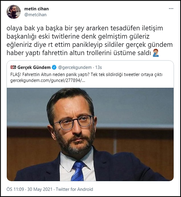 Paylaşımları ortaya çıkaran ise gazeteci Metin Cihan oldu. 👇