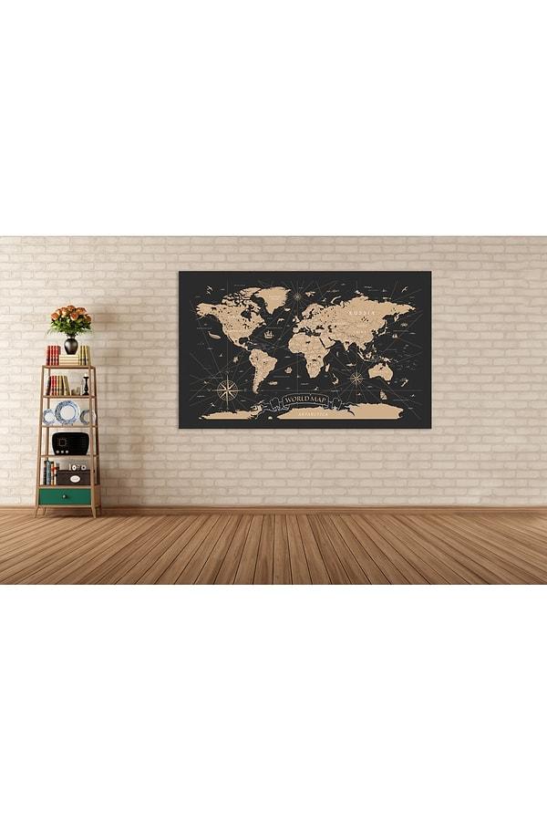 7. Dünya haritası kanvas tablo...