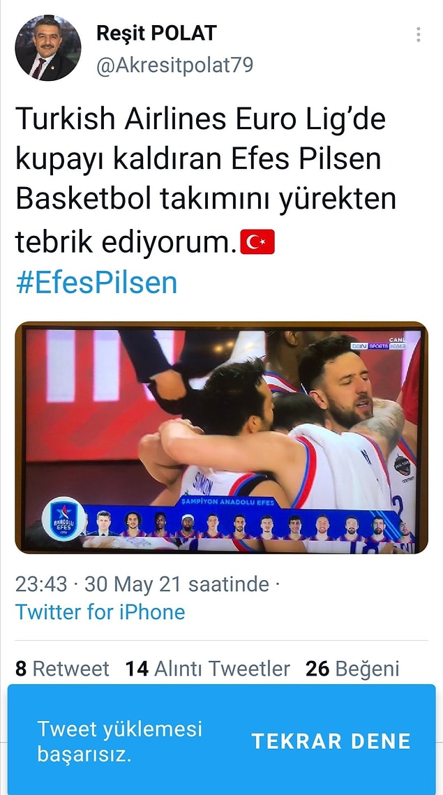 13. AKP Milletvekili'nin düzeltilen paylaşımı. Pilsen falan hep yasaklandı zamanında biliyorsunuz.