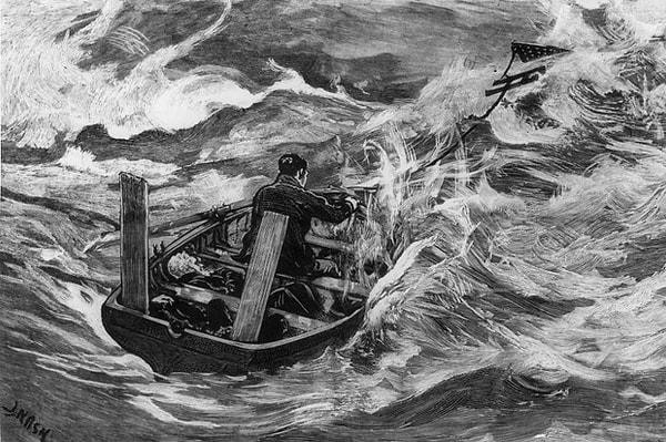 Kaptan Thomas yat batarken derhal filikayı denize indirir ve tüm mürettebat yanına yalnızca 2 kutu şalgam alır.