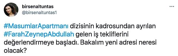 Bu haberin ardından Altuntaş, Abdullah'ın şimdiden gelen iş tekliflerini değerlendirmeye başladığını Twitter'dan paylaştı.
