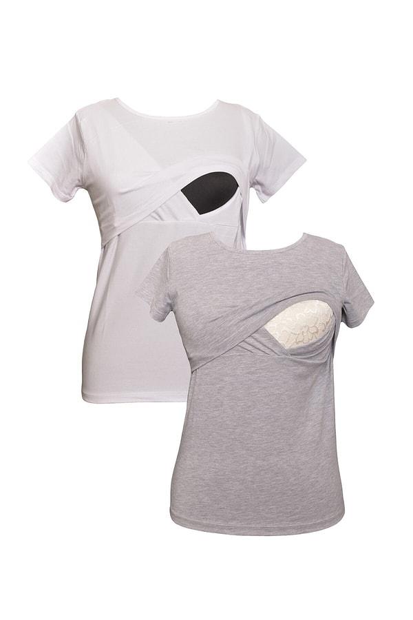 18. Yaz aylarında kullanımı ideal olan emzirme t-shirtleri de çok kullanışlı.