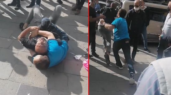 Marketten Yaklaşık 500 TL'lik Hırsızlık Yapan Kişiyi Market Çalışanı Sokak Ortasında Etkisiz Hale Getirdi