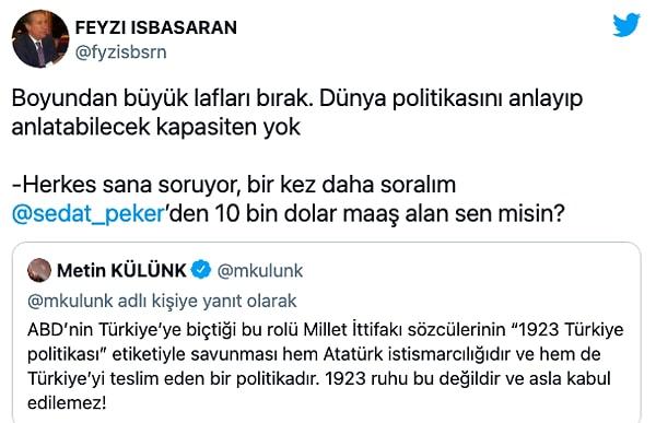 Eski AKP'li İşbaşaran, Külünk'e sordu