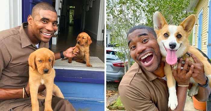 Курьер делает фотографии с милыми собачками, которых встречает во время работы (20 фото)