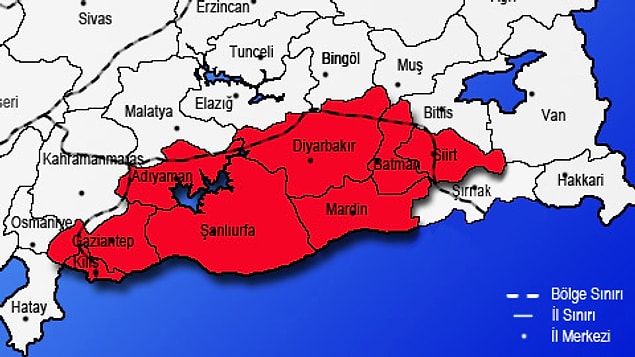 10. Türkiye'nin en küçük coğrafi bölgesi Güneydoğu Anadolu Bölgesi'dir.