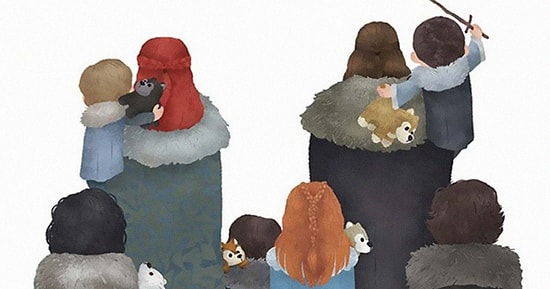 Художник изобразил 15 очаровательных картинок с известными персонажами и их семьями