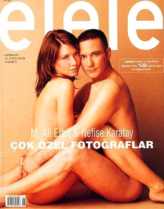 11. Mehmet Ali Erbil'in kız arkadaşı Nefise Karatay'la birlikte Elele dergisine çıplak pozlar vermesi: