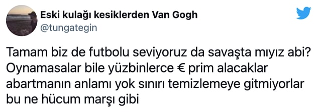 Futbolun yalnızca bir spor olduğunu savunan Twitter kullancıları Kıraç'ı eleştirdi. Bazı yorumlar şöyle 👇
