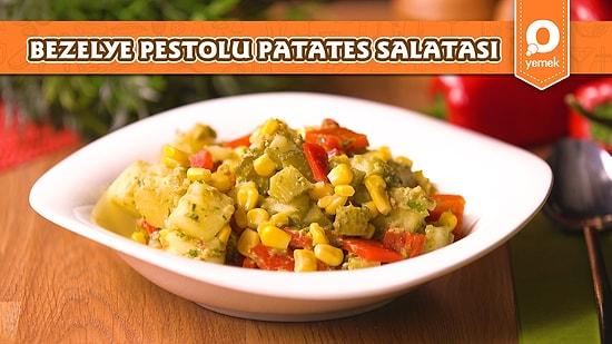 Patatesin Her Türlüsüne Bayılanlar İçin Nefis Bir Önerimiz Var!Bezelye Pestolu Patates Salatası Nasıl Yapılır?