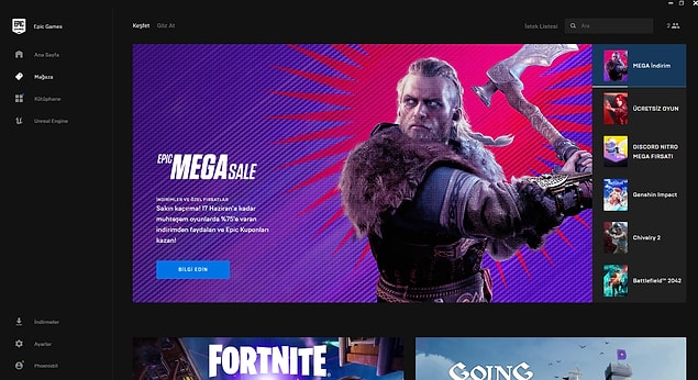 1. Adım: Epic Games üzerinden Discord Nitro'yu bulmak