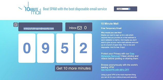 8. 10 Minute Mail
